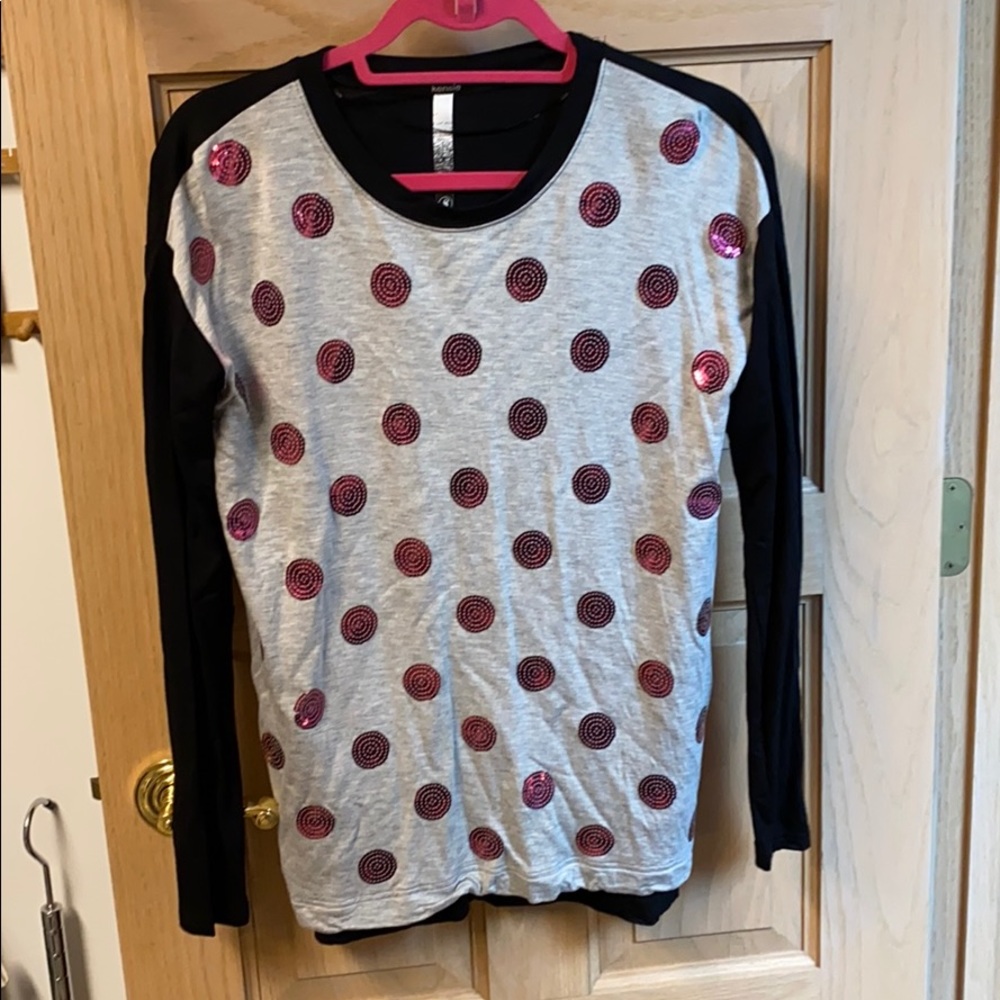 Kensie Long Sleeve Sequin Shirt